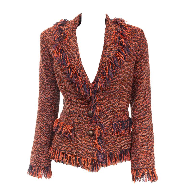 Blazer-Mixed-Tweed-Laranja-e-Azul