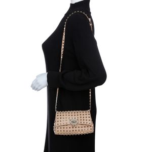 Bolsa Valentino Rockstud Couro Bege