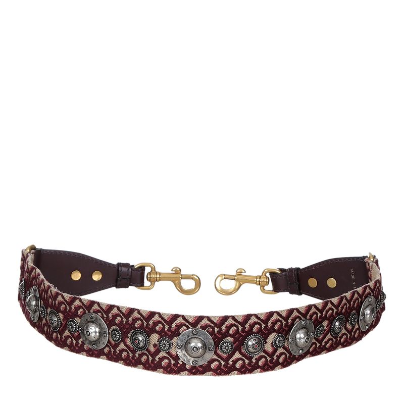 Alca-Christian-Dior-Couro-e-Tecido-Vermelho-