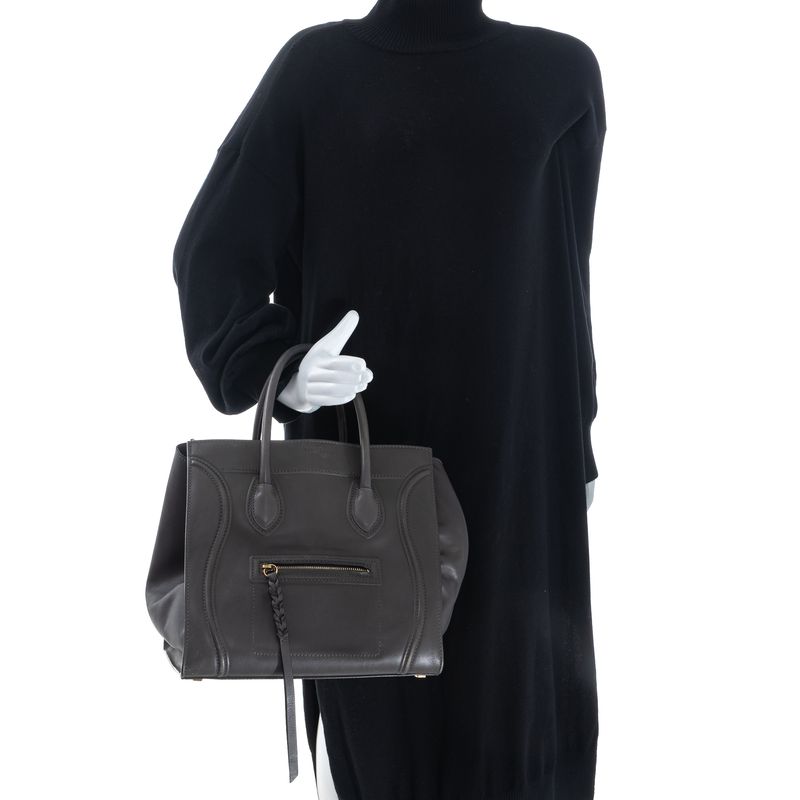 Bolsa-Celine-Luggage-Phantom-Couro-Cinza