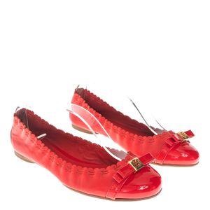 Sapatilha Tory Burch Laço Couro Vermelha