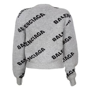 Tricô Balenciaga Lã Logo Cinza