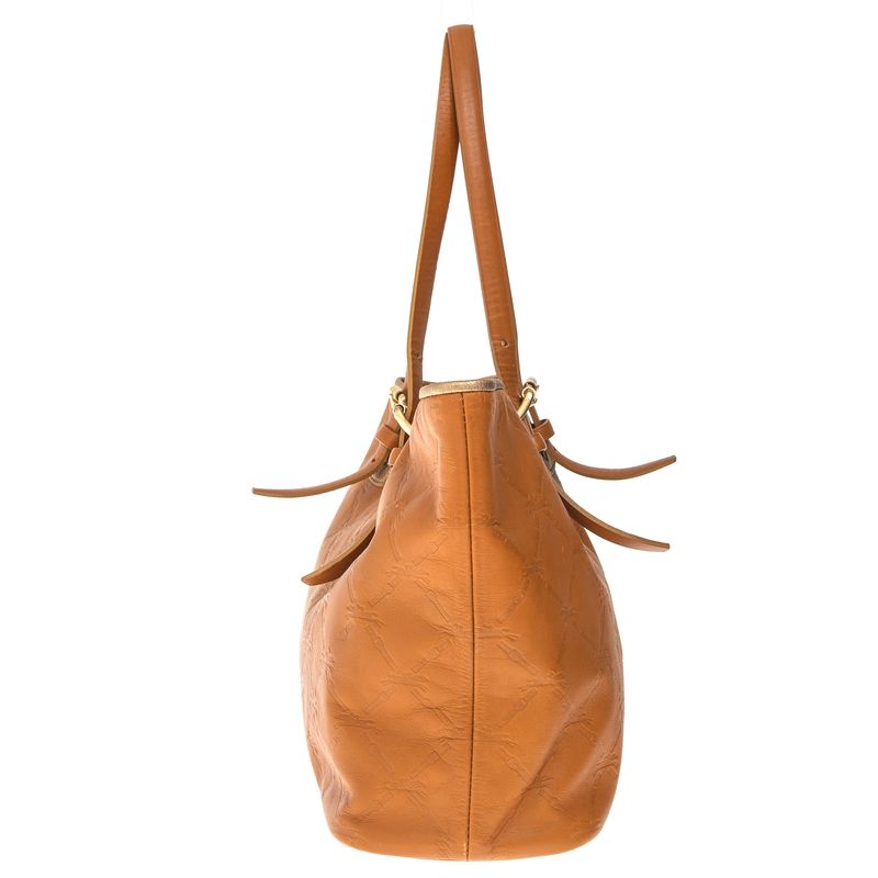 Bolsa-Longchamp-Tote-Baixo-Relevo-Caramelo