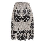 Saia-Patricia-Viera-Pixels-Couro--Branco-e-Preto
