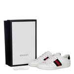 Tenis-Gucci-Ace-Faixa-Web-Couro-Branco