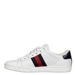 Tenis-Gucci-Ace-Faixa-Web-Couro-Branco