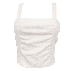 Top Missinclof Tecido Texturizado Branca