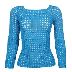 Blusa Helen Rodel Crochê Azul