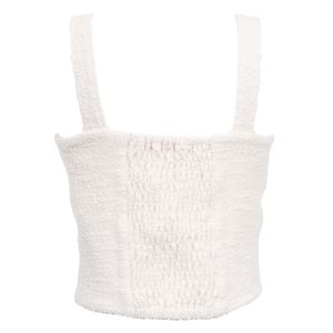 Top Missinclof Tecido Texturizado Branca