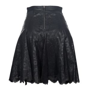 Saia Paricia Vieira Couro Preto
