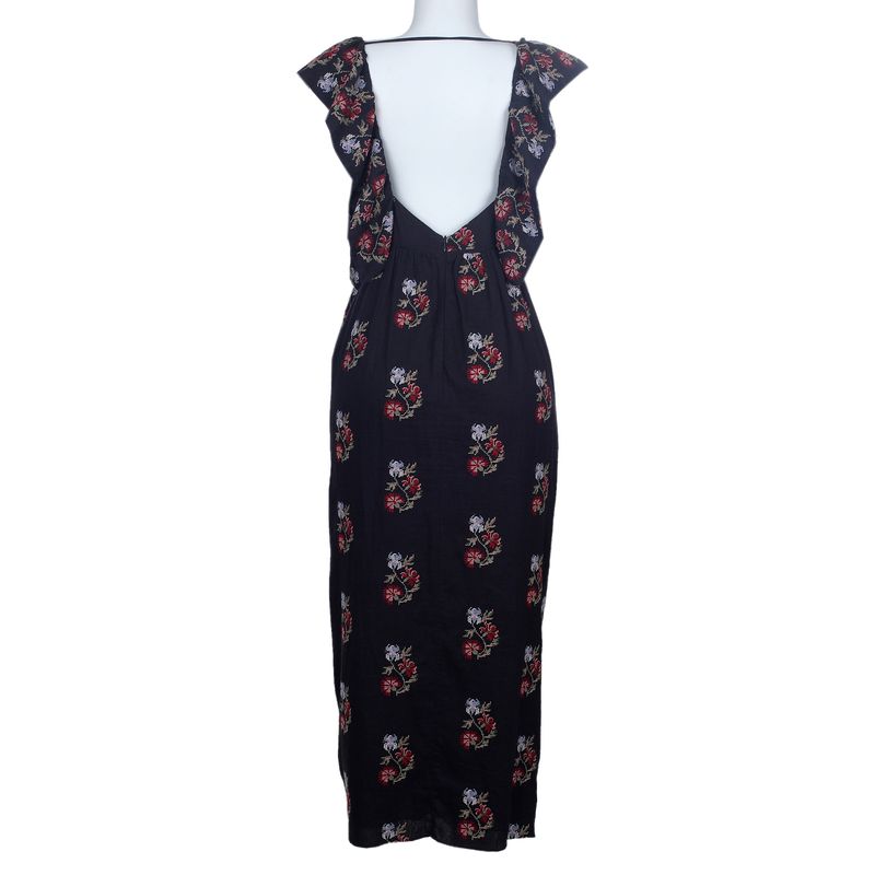 Vestido-Cris-Barros-Bordado-Floral-Marinho