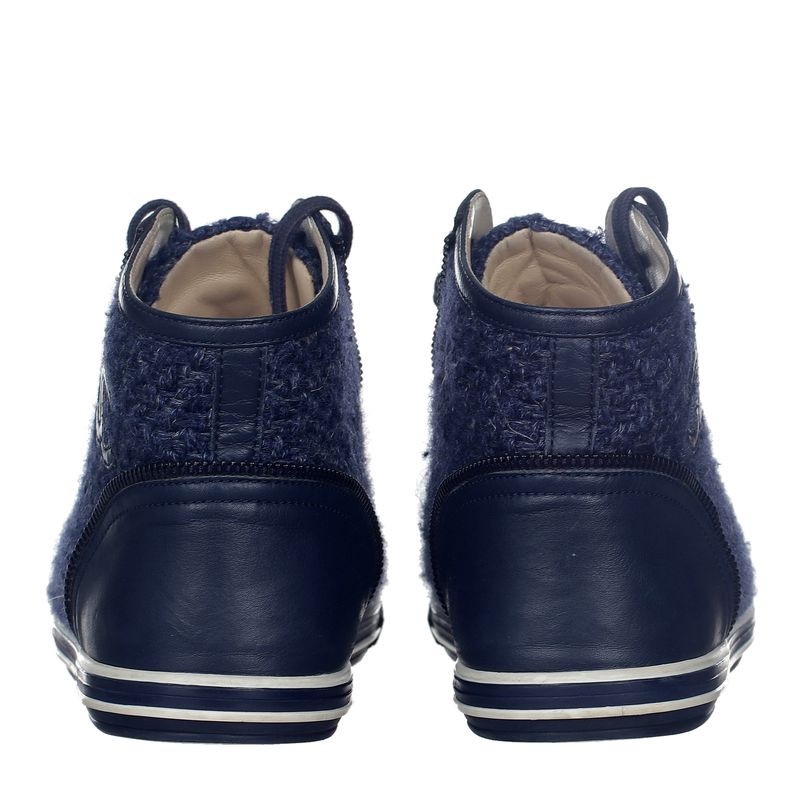 Tenis-Chanel-Couro-e-Tweed-Azul-Marinho-
