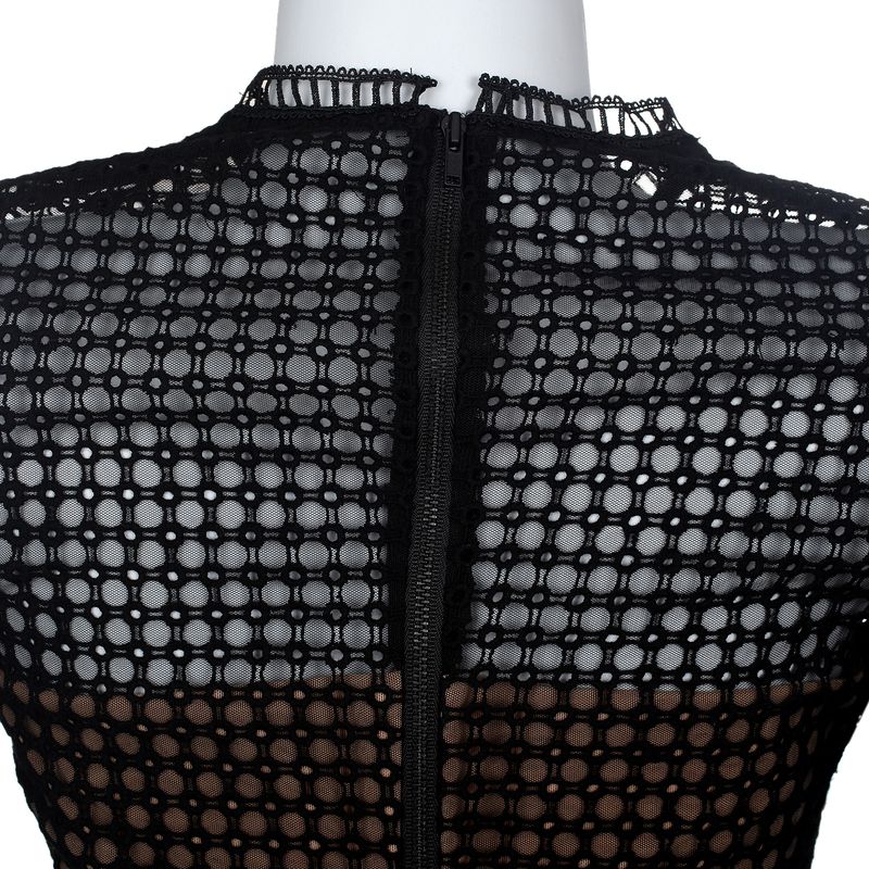 Vestido-Self-Portrait-Tela-Preto-e-Bege-