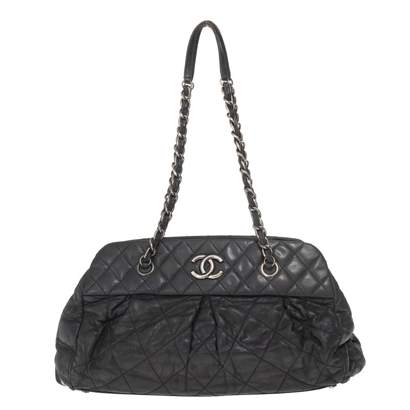Bolsa-Chanel-Chic-Quilt-Bowling-Couro-Preta