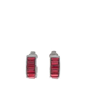 Brinco de Pressão Givenchy Meia Argola com Cristais Vermelhos