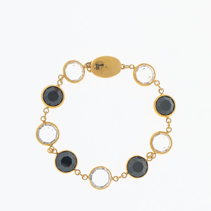 Pulseira-Swarovski-Discos-com-Cristais-Pretos-e-Transparentes