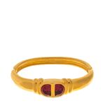Bracelete-Swarovski-Vintage-Dourado-com-Cristais-Vermelhos