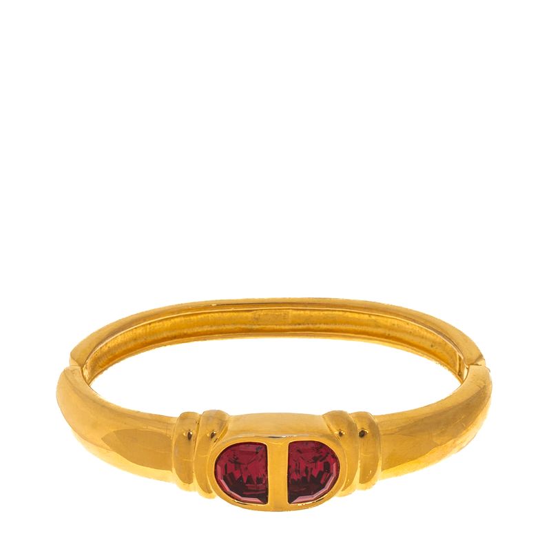 Bracelete-Swarovski-Vintage-Dourado-com-Cristais-Vermelhos