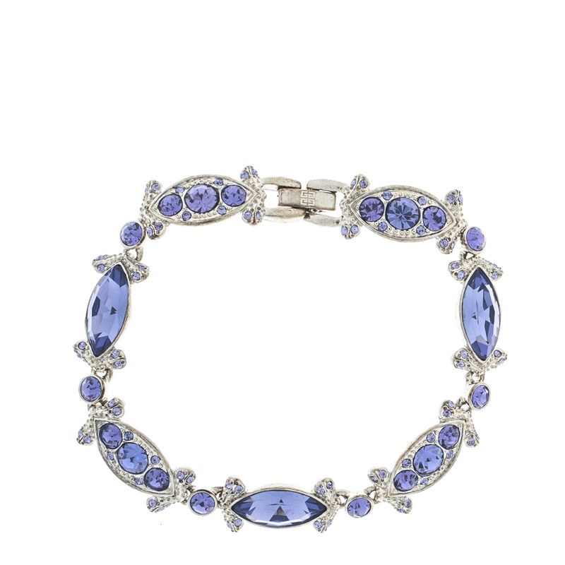 Pulseira-Givenchy-Prateada-com-Cristais-Roxos