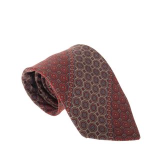 Gravata Givenchy Vintage Seda Estampada Vermelha