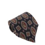 Gravata-Christian-Dior-Vintage-Seda-Arabescos-Marinho