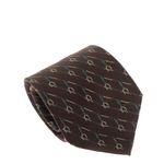 Gravata-Christian-Dior-Vintage-Seda-Estampada-Marrom