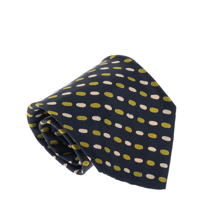 Gravata-Christian-Dior-Vintage-Seda-Estampada-Marinho