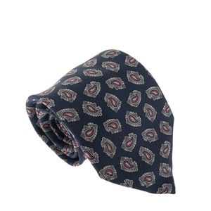Gravata Burberry Vintage Seda Arabescos Marinho