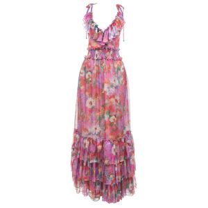 Vestido PatBo Longo Amarração Floral