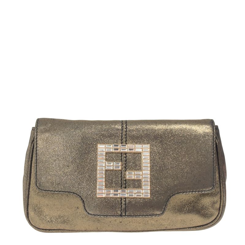 Bolsa-Clutch-Fendi-Dourada