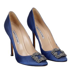 Scarpin Manolo Blahnik Hangisi Azul