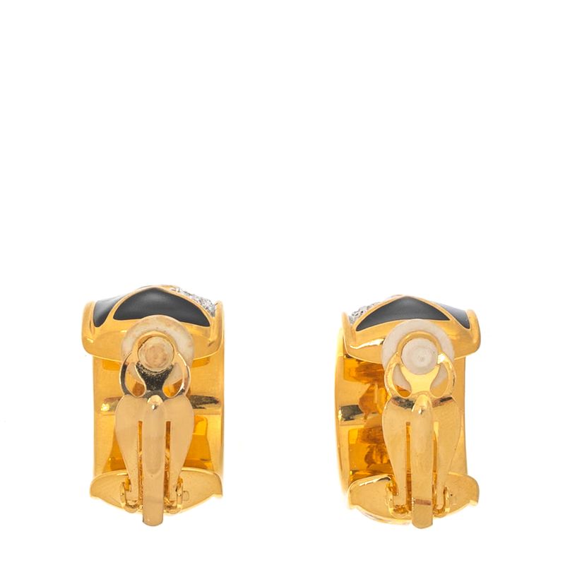 Brinco-de-Pressao-Swarovski-Meia-Argola-Preta-e-Dourada