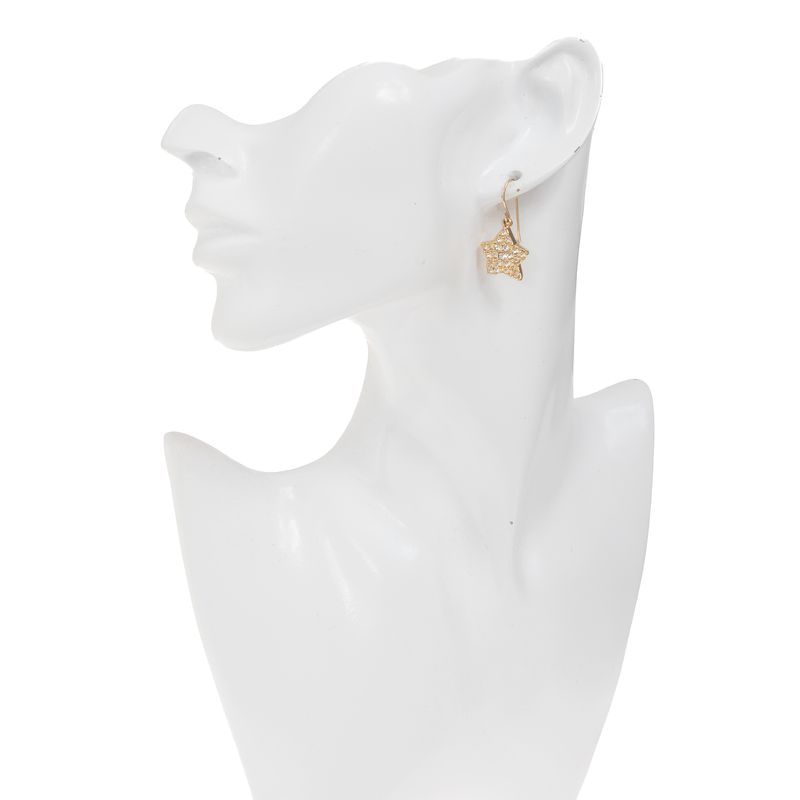 Brinco-Swarovski-Pendente-Estrela-Dourado