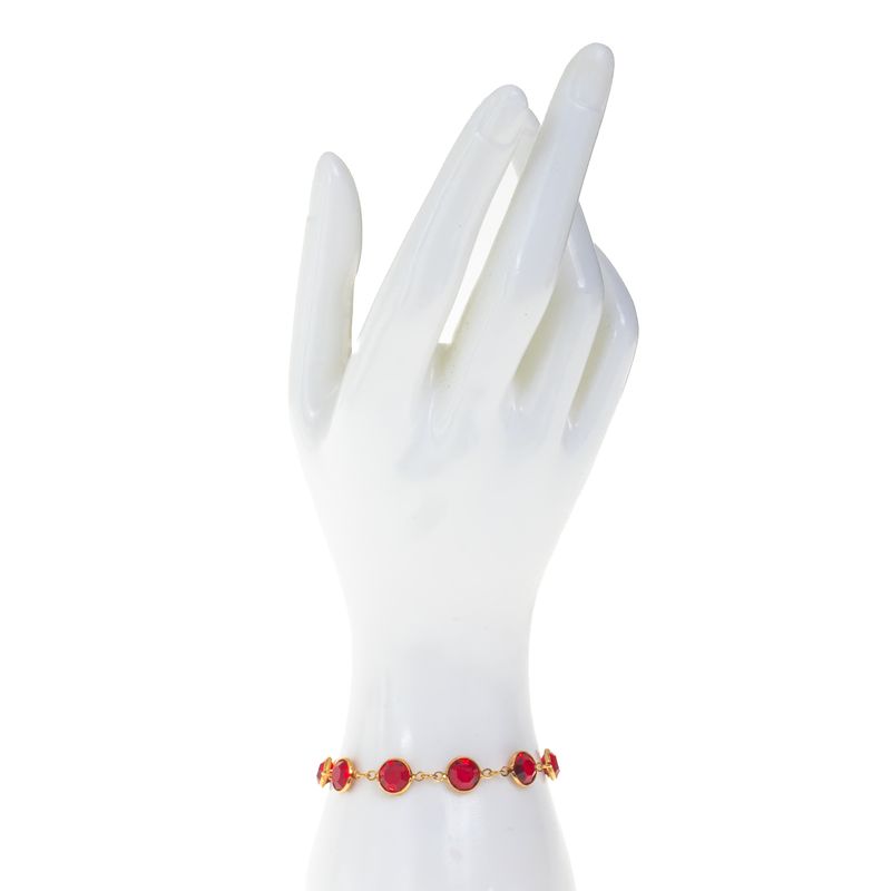 Pulseira-Swarovski-Vintage-Discos-com-Cristais-Vermelhos