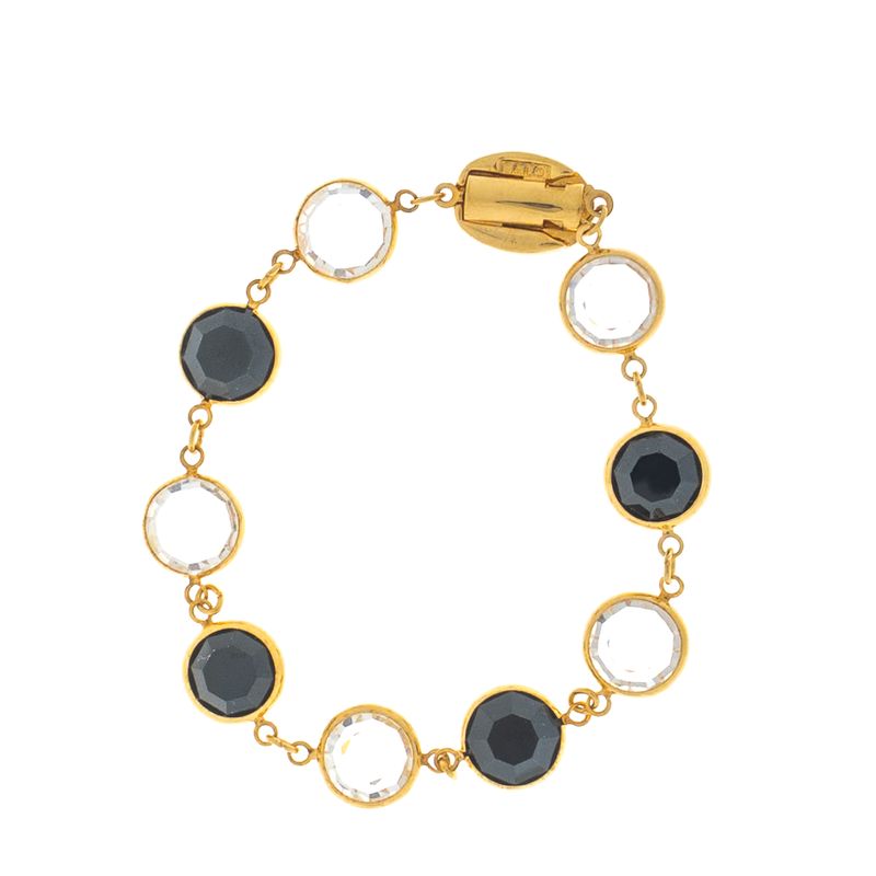 Pulseira-Swarovski-Discos-com-Cristais-Pretos-e-Transparentes