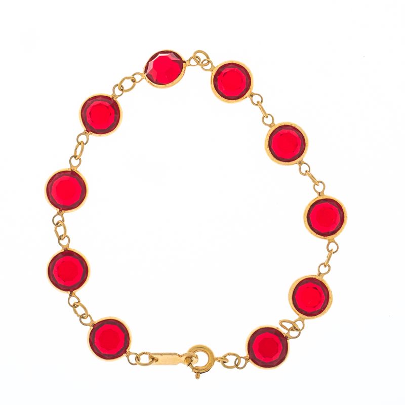 Pulseira-Swarovski-Vintage-Discos-com-Cristais-Vermelhos