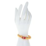 Bracelete-Swarovski-Vintage-Dourado-com-Cristais-Vermelhos