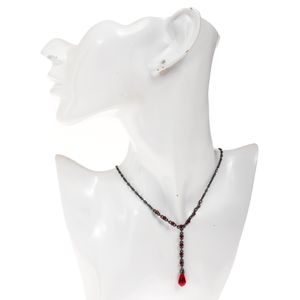 Colar Givenchy Chumbo com Cristais Vermelhos