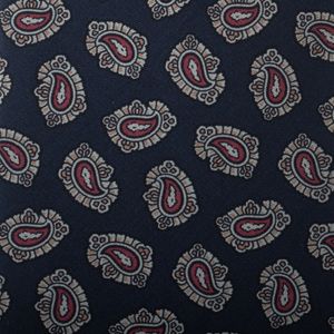 Gravata Burberry Vintage Seda Arabescos Marinho