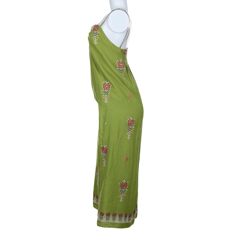 Vestido-Cris-Barros-Linho-Verde-Estampado-