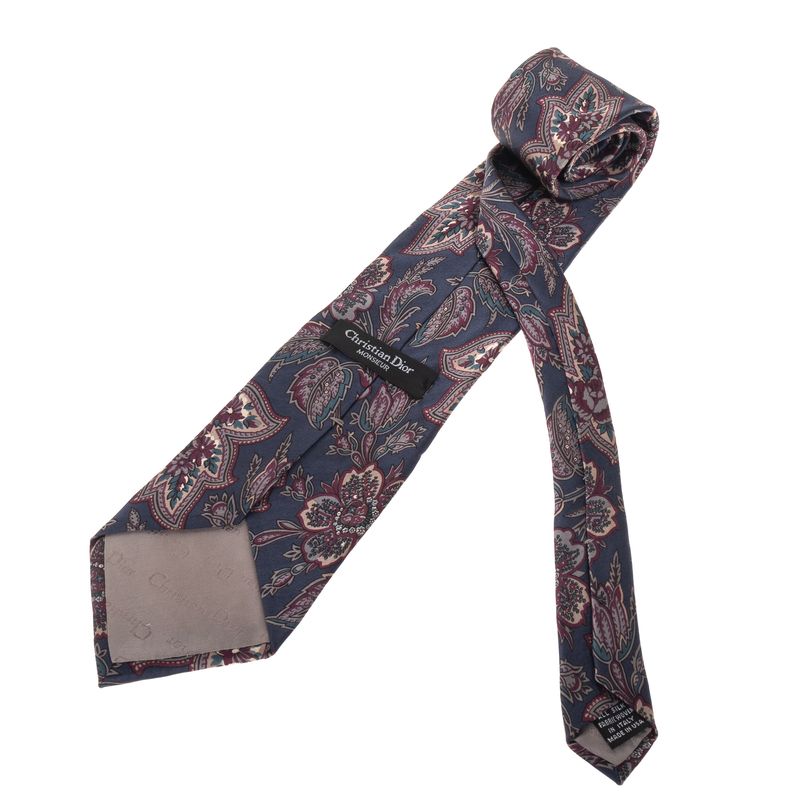 Gravata-Christian-Dior-Vintage-Seda-Floral