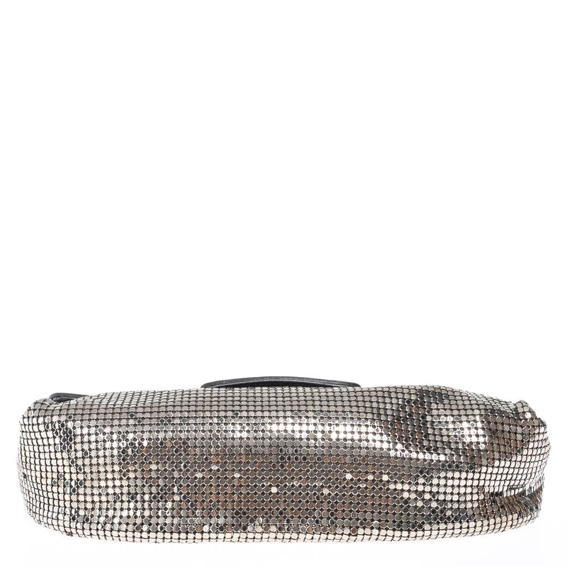 Bolsa-Jimmy-Choo-Malha-Metalica-Prateada