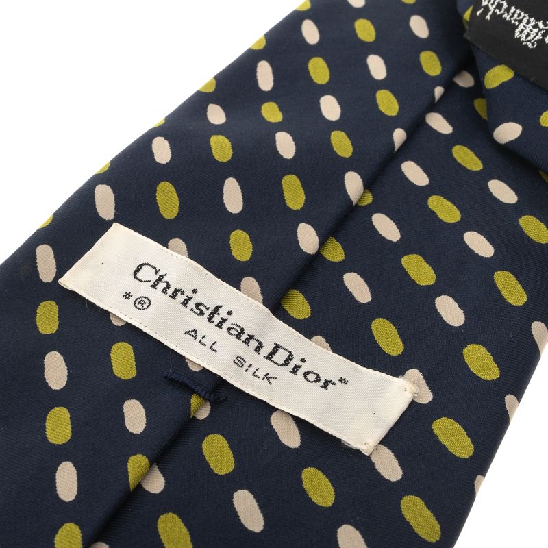 Gravata-Christian-Dior-Vintage-Seda-Estampada-Marinho