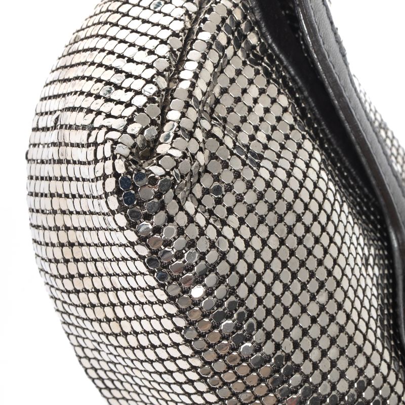 Bolsa-Jimmy-Choo-Malha-Metalica-Prateada