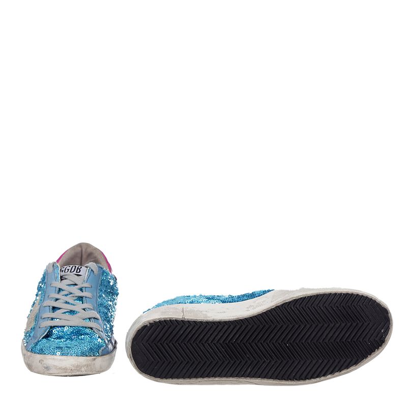 Tenis-Golden-Goose-Superstar-Paetes-Azul