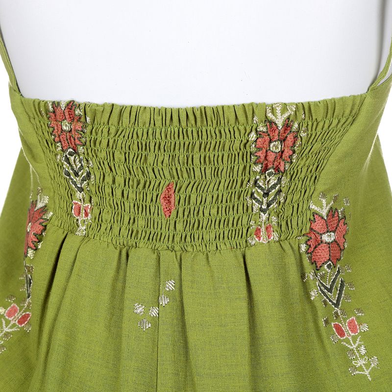 Vestido-Cris-Barros-Linho-Verde-Estampado-