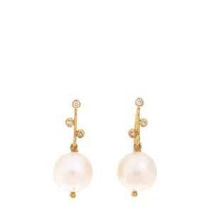 Brinco H Stern Ouro Amarelo Pérola e Diamantes