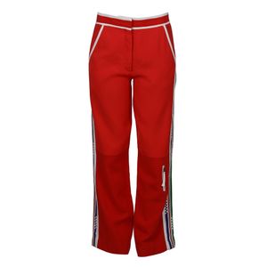 Calça Cris Barros Vermelha e Listras Coloridas