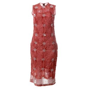 Vestido Reinaldo Lourenço Tule e Bordado Rosa