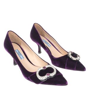 Scarpin Prada Cristais Veludo Roxo